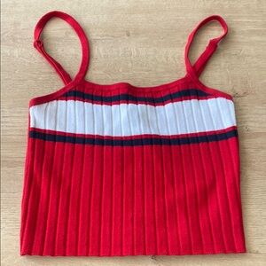 Red and White Striped Tank Top